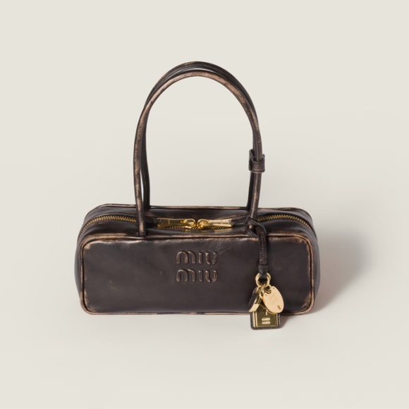 Miu Miu Handbags - Miu Miu Beau Small Nappa Leather bag Coffee Small